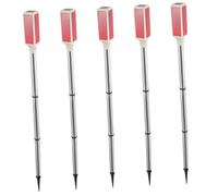 ibasenice 5pcs Solar Roadblock Light Solar Warning Lamp Strobe Lamp Stainless Steel Plastic Outdoor Pole Lights Red for Guardrail Fence Construction Site Chemical Install