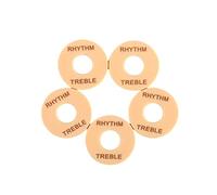 ibasenice 5pcs Stick-On Rhythm Treble Washer Ring for Electric Guitar Toggle Switch Plate Replacement Parts Sturdy Yellow Gold