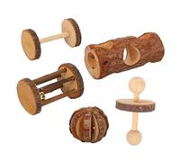 ibasenice 5Pcs Wooden Hamster Bite Resistant Molar Chew for Active Pets Teething Accessories for Hamster Guinea Pig and Parrot Playtime
