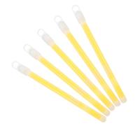 ibasenice 5pcs Yellow Glow Sticks with Hook Multi Functional Emergency Lighting Tools for Outdoor Camping Festivals Parties Bright Glow Wands for Tents and Events