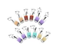 ibasenice 6 Pairs Mixed Color Plastic Pearl Milk Tea Cup Clip Earrings Creative Drink Charms Comfortable Multipack Jewelry for Women