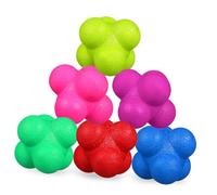 ibasenice 6 Pcs Hexagonal Reaction Balls Agility Reflex Training Set for Goalkeeper and Sports Fitness Indoor Exercise 7cm