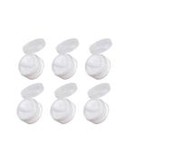 ibasenice 6 Pcs Portable Travel Powder Case Set with Powder Puff Refillable Compact Plastic Loose Box for Travel White Mini Cosmetic Containers 50g Capacity
