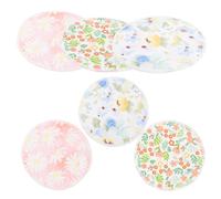 ibasenice 6 Pcs Reusable Nursing Pads Bamboo Fiber Washable Breast Pads Strong Absorption Delicate Appearance Practical Design for Maternity New Mothers Breastfeeding Assorted Style