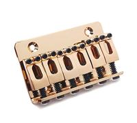 ibasenice 6 String Electric Guitar Metal Fixed Hard Tail Bridge Bridge with 5 Screws and Sweet Tone Height Adjustable Guitar Replacement Part for Top Load Strings and Bass