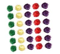 ibasenice 60pcs Cat Pom Pom Balls Interactive Pet Sparkle Tinsel Balls for Kitten Play Stress Relief and Independent Fun