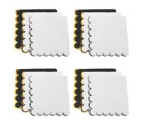 ibasenice 60pcs Disposable Party Napkins Set 25x25cm Black Ivory White Gold and Silver Foil Edges, Elegant Square Paper Napkins for Birthday, Wedding, Shower, and Table Decor