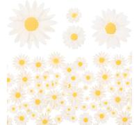 ibasenice 60pcs White Resin Daisy Shaped Charms Lightweight Miniature DIY Decoration for Phone Case, Hair Accessories, and Jewellery Making, Easy to Store for Cakes Or Christmas Decor