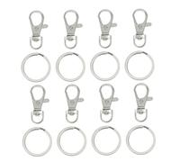 ibasenice 60pcs Zinc Alloy Buckle Key Rings Metal Keychain Accessories 25mm Silver Diy Keyring for Bag Hardware Craft Supplies