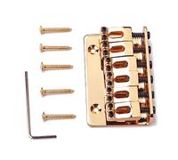 ibasenice 65mm Fixed Hard Tail Guitar Bridge Electric Guitar Vintage Style 6 String Solid Metal Chrome Finish