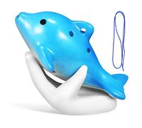 ibasenice 6holes Dolphin Ocarina Flute Hand Rest Bracket and English Song Book Musical Instrument for Beginners and Music Lightweight and Easy to Play