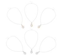 ibasenice 6pcs Adjustable Crystal Cage Necklaces with Stone Pendants, Metal Clavicle Chains in Gold and White Finish, Crystal Holder Chokers for Women’s Fashion Accessories