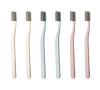 ibasenice 6pcs Adult Hard Bristle Toothbrushes with Large Nylon Heads Matte Finish Manual Tooth Cleaners for Teeth Stains Removing and Gum Care