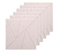 ibasenice 6pcs Beige Acoustic Soundproofing Panels for Music Room and Gaming Room, High-efficiency Noise Reduction Polyester Sound Absorbing Wall Boards