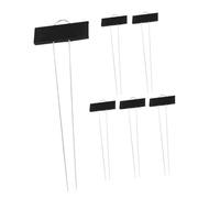 ibasenice 6pcs Black Metal Plant Labels for Outdoor Garden Plant Markers with T Shaped Stakes Reusable Durable Tags for Flowers Vegetables Herbs Enhanced Visibility and Easy Maintenance