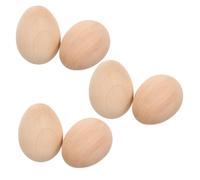 ibasenice 6Pcs Blank Wood Eggs for Painting DIY Craft Unfinished Fake Wooden Eggs with Smooth Surface Safe for Easter Decorations and Art Projects