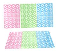 ibasenice 6pcs Bunny Foot Mats Hollow Heart Design Pet Pads for Animal Cages Durable Non Slip Flooring Reusable and Cuttable for Hamsters Guinea Pigs and Rabbits for Living Room Bathroom and