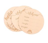 ibasenice 6pcs Cards Wooden Newborn Announcement Signs for Boy Girl Growth Commemorative Cards Photography Props Keepsake