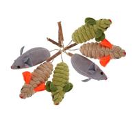 ibasenice 6pcs Catnip Mouse for Indoor Cats Interactive Chew Kitten Playset with Silvervine Fruit Natural Catnip Exercise and Teeth Grinding Fun in Green Gray Beige