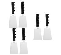 ibasenice 6pcs Cow Bells Cheering Hand Bells Party Noise Makers for Football Games Loud Hand Percussion Cowbells Handles for Sporting Events and Music Party Decorations