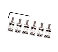 ibasenice 6pcs Electric Guitar Roller Saddles Chrome-Plated Bridge Set Wrench Top Loading Arch Design Screws and Springs Silver