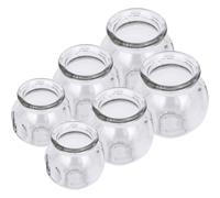 ibasenice 6pcs Glass Set with Vacuum Suction for Body Massage Therapy, Small Thickened Glass Cups for Home and Salon Use, Includes Sizes 3, 4, 5 for Muscle Relaxation and Back Cupping
