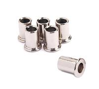 ibasenice 6pcs Guitar String Ferrules Chrome Thru Body Ferrules for Repair Building String-through Bodies