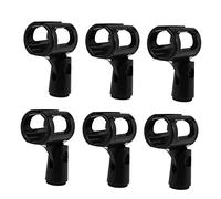 ibasenice 6pcs H-shaped Mic Stand Mic Tie Clips for Black Plastic Microphone Clips for Portable Microphone Use Wire and