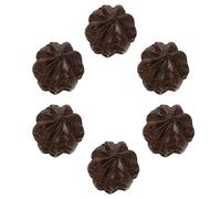 ibasenice 6Pcs Hand-Carved Agarwood Wooden Massage Balls Set, Dark Brown Walnut Acupoint Massage Ornaments for Hand Relaxation and Stress Relief in Wellness Therapy