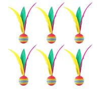 ibasenice 6Pcs High-elastic Badminton for Outdoor Interactive Play Wear-resistant Practicing for Boys and Fun Replaceable Shuttlecocks for Active Motor Skills Development