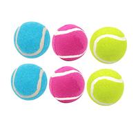 ibasenice 6pcs High Elasticity Dog Tennis Balls Interactive Fetch Toy for Small and Medium Dogs Sturdy Rubber Balls for Tenacious Chewers for Training and Play
