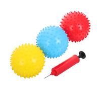 ibasenice 6pcs Inflatable Spiky Sensory Balls with Pump Colorful Knobby Balls for Gross Motor Skills Development Parent Interaction Fun Educational