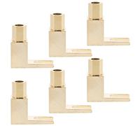 ibasenice 6pcs L Shaped Copper Audio Wire Terminal Plug with Gold Plated Surface, 90 Degree Y Fork Spade Connector for Speaker Cable End Fittings, Minimizing Signal Loss and Corrosion