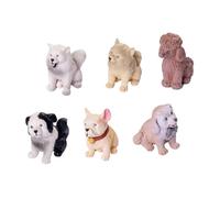 ibasenice 6PCS Large Dog Miniature Figures DIY Decor Mini Pets Collection with Samoyed Poodle Border Collie French Bulldog Golden Retriever for Cake Toppers Birthday Decorations