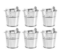 ibasenice 6Pcs Mini Metal Buckets Set 5.5X5Cm for Miniature Garden Decor, Dollhouse Accessories, Small Flower Pots for Wedding Party Ornaments and DIY Home Decoration