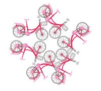 ibasenice 6pcs Mini Pink Doll Bike with Movable Joints Realistic DIY Retro Bicycle Model Kit for Dollhouse Accessories Compatible with Various Doll Creative Interactive