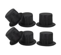 ibasenice 6pcs Mini Top Hats for DIY Crafts Black Formal Hats for Snowman Decorations Dollhouse Accessories Lightweight Portable Party Props for Holiday Creative Projects