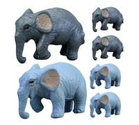 ibasenice 6Pcs Miniature Elephant Figurines Cute Elephant Decoration for Fairy Garden Bonsai Micro Landscape Home Office Wedding Table Decor Animal Figurine Set