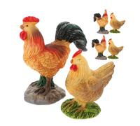 ibasenice 6pcs Miniature Resin Chicken Figurines Durable Garden Decor with Cute Hen and Rooster Designs Easy Clean Micro Landscape Ornaments for DIY Outdoor and Indoor Projects