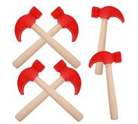 ibasenice 6pcs Montessori Hammer Natural Wood Simulation Mallet Tools for Early Learning Construction Play Safe Mini Hammers for Pretend Play Crafts Birthday Party Games Supplies
