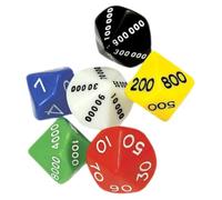 ibasenice 6Pcs Multi-sided Numbered Dice for Board Games Rpg Party Game Props Plastic Dice with Place Value Random Colors for Home Bar Ktv Random Color