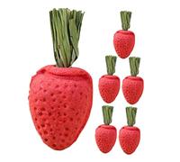ibasenice 6pcs Natural Hamster Chew for Small Animals Bunny Rabbit Guinea Pig Chinchilla Strawberry Shape Teeth Grinding Plaything for Healthy Dental Care