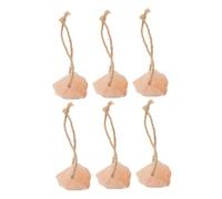 ibasenice 6pcs Natural Pink Salt Lick Blocks with Rope for Horses Cattle Deer Livestock Organic Mineral Source Convenient Hanging Nutrient Rich Essential