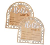 ibasenice 6pcs Newborn Birth Announcement Wooden Sign Name Decor for Welcoming Photo Props for Rooms and Keepsakes