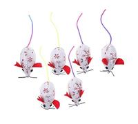 ibasenice 6pcs Plush Mouse Cat Soft Stuffed Mice Chewing Plaything for Indoor Cats Kittens Interactive Cuddly Pet to Satisfy Scratch and Claw Instincts