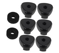 ibasenice 6pcs Quick Release Cymbal Cap Toppers for Drum Kits and Splash Cymbals, Black Plastic with Cotton Cushions, Quick Installation, Stable Fit