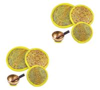 ibasenice 6pcs Singing Bowl Mat for Tibetan Singing Bowl Cushion Embroidery Pattern for Reiki and Yoga Practices