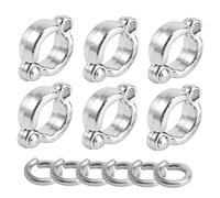 ibasenice 6pcs Stainless Steel Parrot Foot Rings U Shaped Open Clip Lightweight Bird Leg Bands for Parakeets Cockatiels Lovebirds Training and Outdoor Use