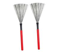 ibasenice 6pcs Steel Wire Drum Brushes Wooden Handle for Jazz Drums Metal Brush for Percussion Instruments and Jazz Music Enthusiasts