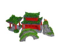 ibasenice 6pcs Sturdy Diy Miniature Garden Ornaments Japanese Style Shinto Temple and Bridge for Indoor Outdoor Use